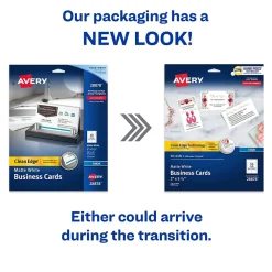 Business Cards*Avery Clean Edge Business Cards, 2" x 3 1/2", Matte White, 90 Per Pack (28878)
