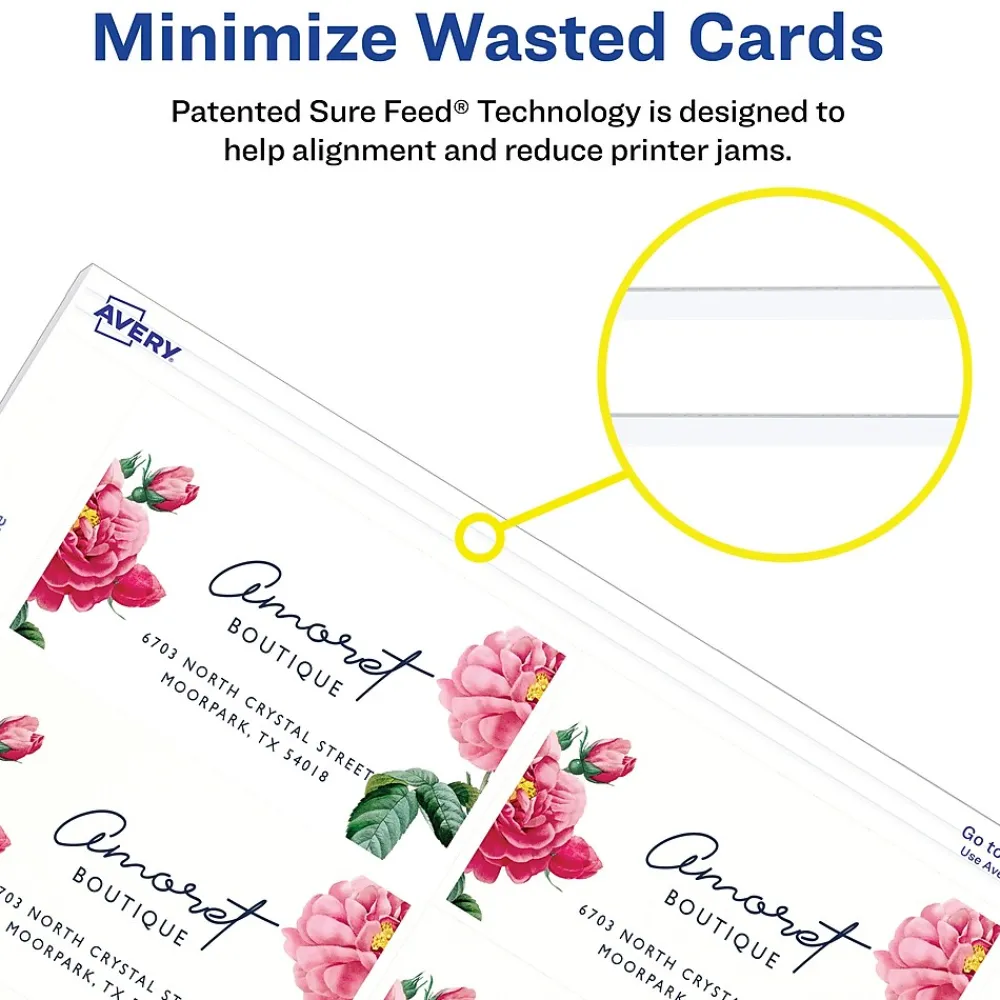 Business Cards*Avery Clean Edge Business Cards, 2" x 3 1/2", Matte White, 90 Per Pack (28878)