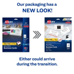 Business Cards*Avery Clean Edge Business Cards, 3.5" x 2", Matte White, 160/Pack (8869)