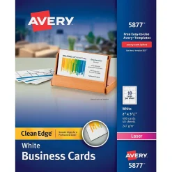 Business Cards*Avery Clean Edge Business Cards, 2" x 3 1/2", Matte White, 400 Per Pack (5877)