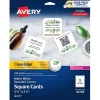 Business Cards*Avery Clean Edge Laser Square Cards with Rounded Corners, 2 1/2" x 2 1/2", White, 20 Sheets/Pack, 180 Cards/Pack (35703)