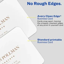 Business Cards*Avery Clean Edge Laser Square Cards with Rounded Corners, 2 1/2