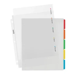 Dividers|Avery Clear Easy View Plastic Dividers, 5 Tabs, Multicolor (16740)
