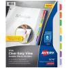 Dividers|Avery Clear Easy View Plastic Dividers, 8 Tabs, Multicolor (16741)