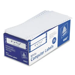 Avery Computer Labels, Dot Matrix Labels and Pin-Feed Labels, 15/16" x 4", White, 5,000 Labels/Pack (4065)