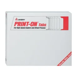 Dividers|Avery Copier Tab Dividers, Unpunched, 5 Tab, White, 30 Sets/Box (20405)