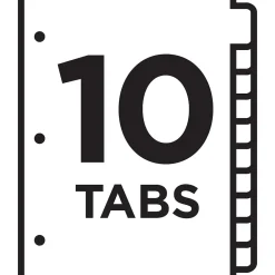 Dividers|Avery Customizable Table of Contents Divider, 10-Tab, White, 3/Pack (11077)