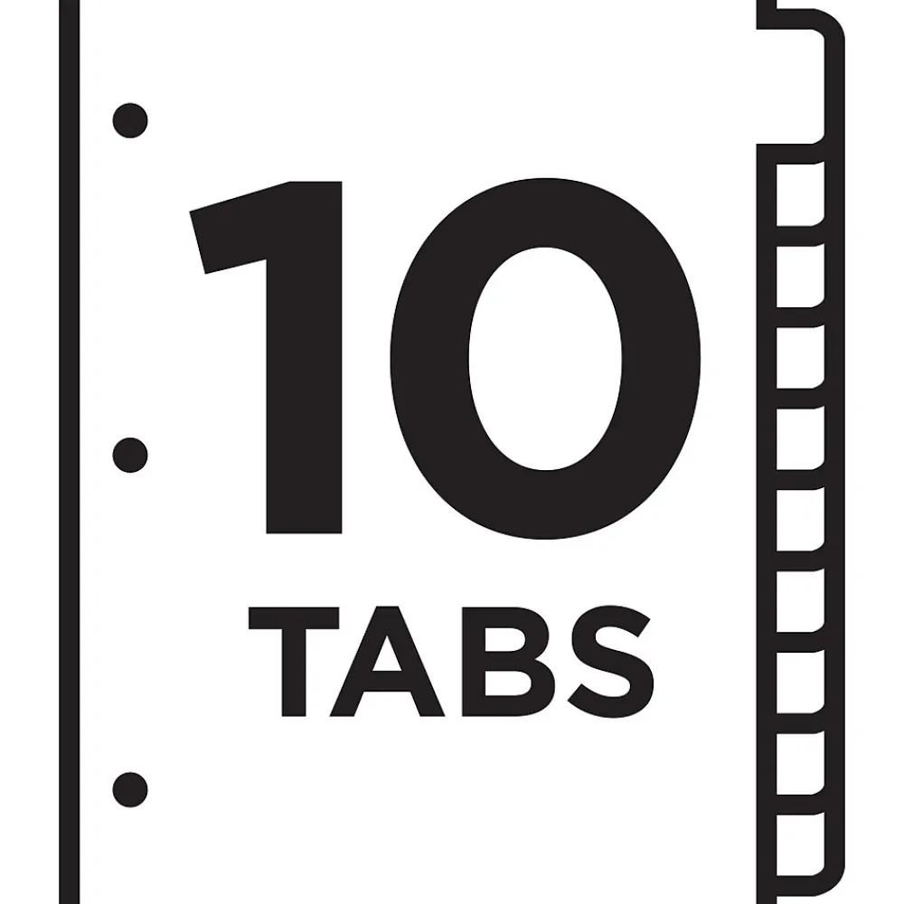 Dividers|Avery Customizable Table of Contents Divider, 10-Tab, White, 3/Pack (11077)
