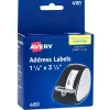 Labels|Avery Direct Thermal Roll Multipurpose Labels, 1-1/8" x 3-1/2", Clear, 120 Labels/Box (4151)
