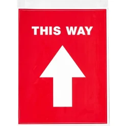 Avery Directional "This Way" Preprinted Floor Decals, 8" x 10.5", Red/White, 5/Pack (83091)