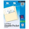 Dividers|Avery Double Pocket Paper Dividers, Untabbed, Manila, 5 Dividers/Pack (03075)