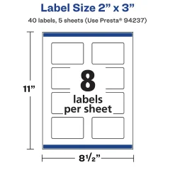 Labels|Avery Durable Waterproof Laser/Inkjet Rectangle Labels, 2