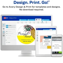 Labels|Avery Durable Waterproof Laser/Inkjet Rectangle Labels, 2