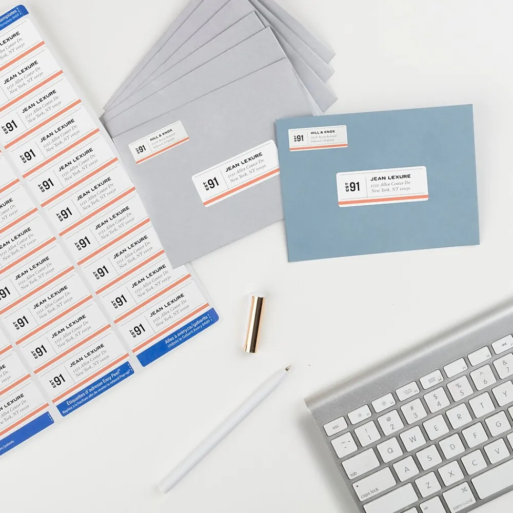Outlet Avery Easy Peel Inkjet Address Labels, 1" x 2-5/8", White, 3,000 Labels/Box (8460)