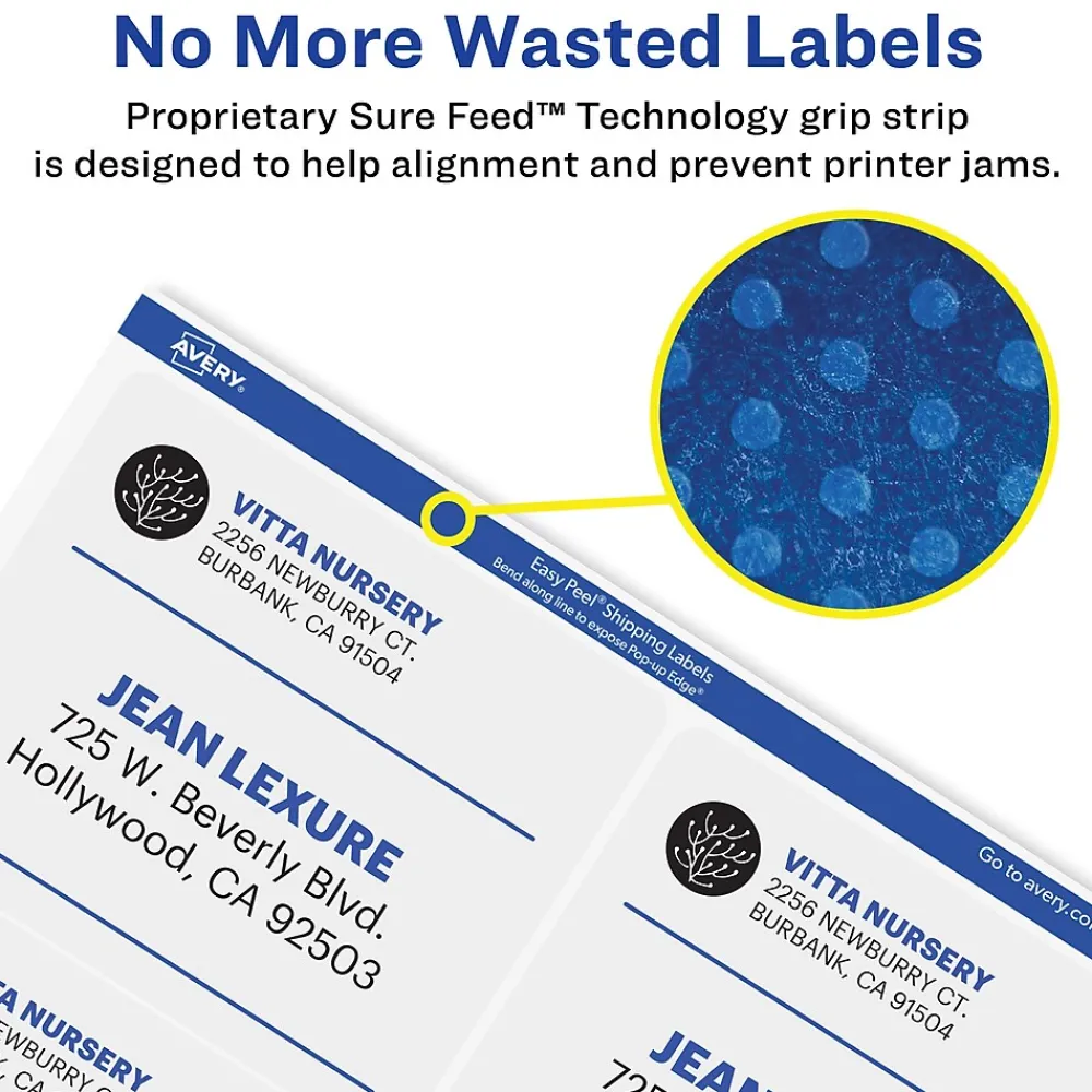 Hot Avery Easy Peel Inkjet Shipping Labels, 3-1/3" x 4", Clear, 60 Labels/Pack (18664)