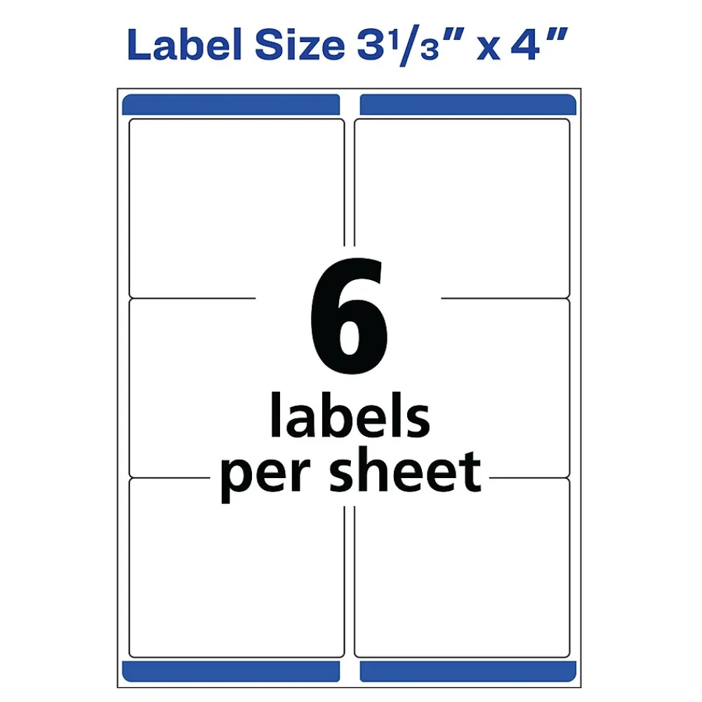 Hot Avery Easy Peel Inkjet Shipping Labels, 3-1/3" x 4", Clear, 60 Labels/Pack (18664)