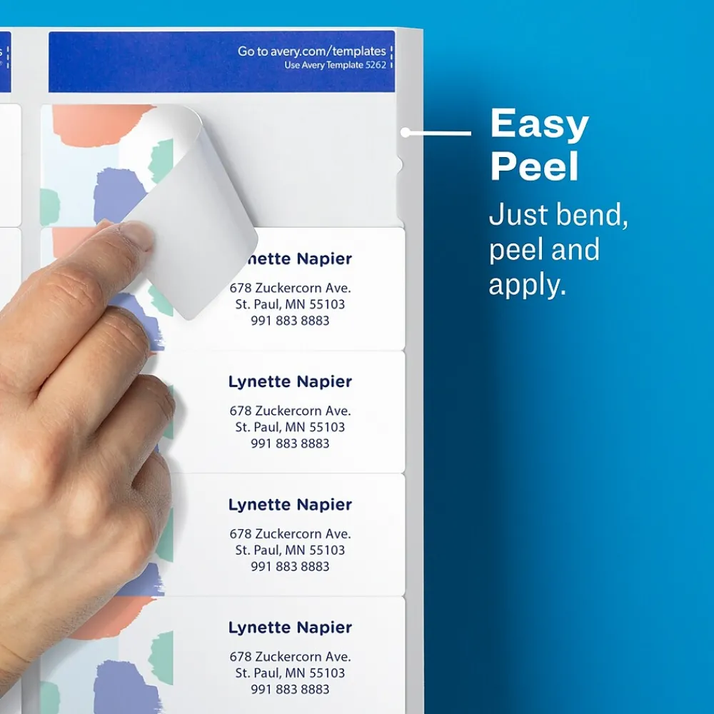 Hot Avery Easy Peel Laser Address Labels, 1-1/3" x 4", Clear, 700 Labels/Box (5662)