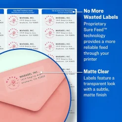 Best Avery Easy Peel Laser Address Labels, 1" x 2-5/8", Clear, 750 Labels/Pack (5630)