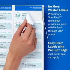 Outlet Avery Easy Peel Laser Address Labels, 1" x 2-5/8", White, 7,500 Labels/Box (5960)