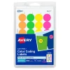 Labels|Avery Easy Peel Laser Color-Coding Labels, 3/4" Dia, Assorted Neon, 1,008 Labels/Pack (5474)