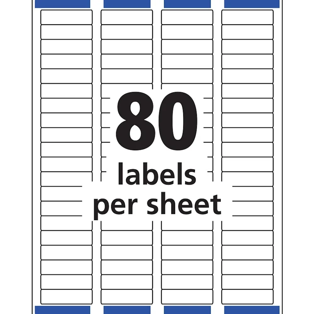 New Avery Easy Peel Laser Return Address Labels, 1/2" x 1-3/4", White, 2,000 Labels/Pack (5267)