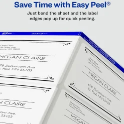 New Avery Easy Peel Laser Shipping Labels, 3-1/3