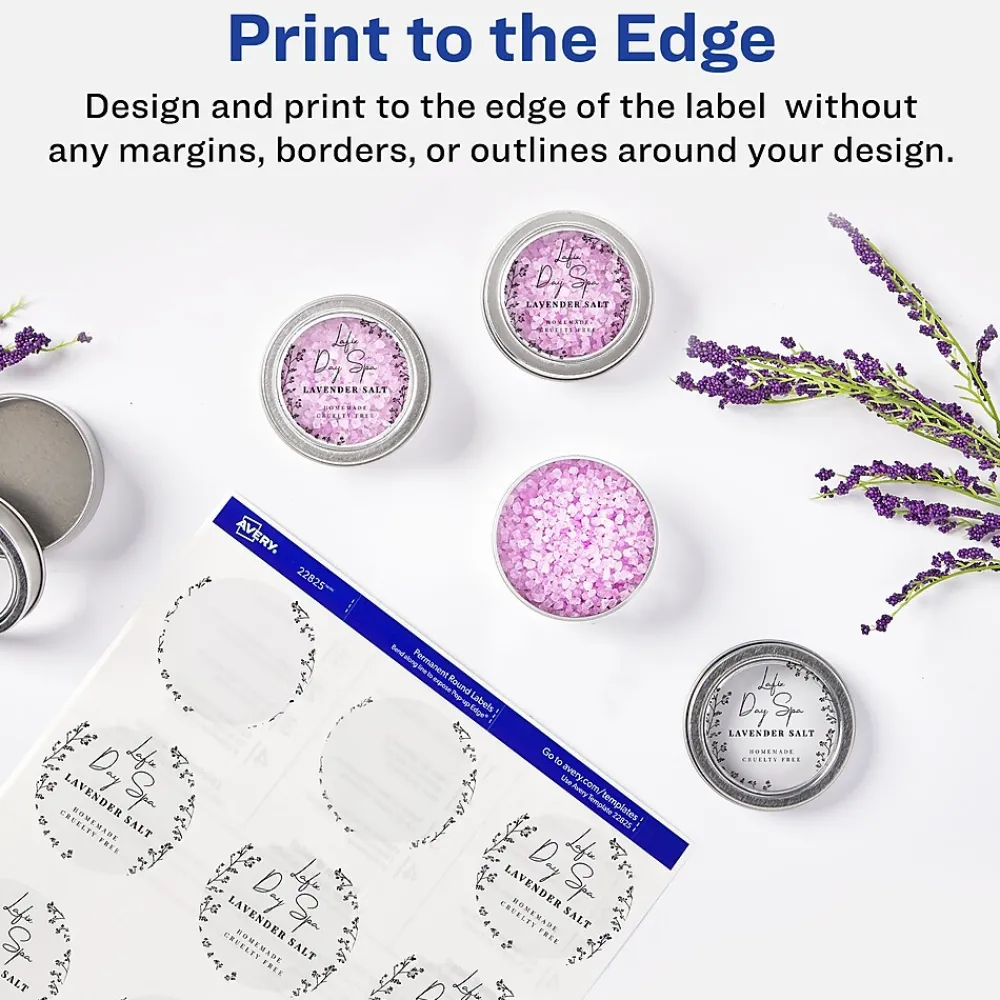 Labels|Avery Easy Peel Laser/Inkjet Round Labels, 3/4" Dia, Glossy Clear, 400 Labels/Pack (4222)