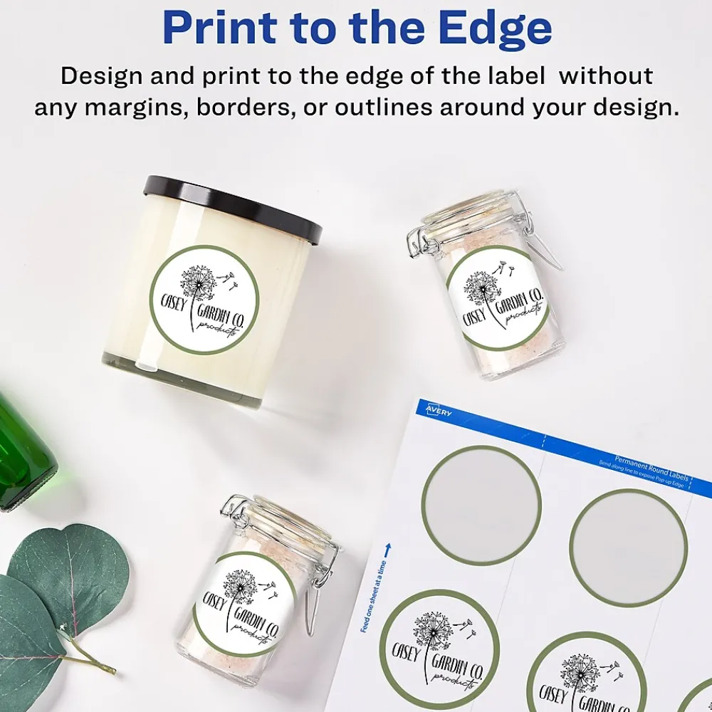 Labels|Avery Easy Peel Laser/Inkjet Round Labels, 3/4" Diameter, White, 80 Labels/Sheet, 10 Sheets/Pack, 800 Labels/Pack (4221)