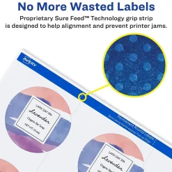 Labels|Avery Easy Peel Laser/Inkjet Round Labels, 3/4