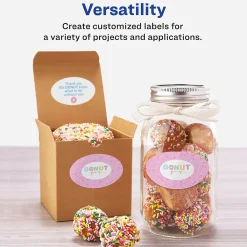 Labels|Avery Easy Peel Laser/Inkjet Oval Labels, 1 1/2" x 2 1/2", Glossy White, 180 Labels/Pack (22804)