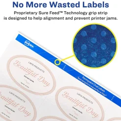 Labels|Avery Easy Peel Laser/Inkjet Oval Labels, 1 1/2