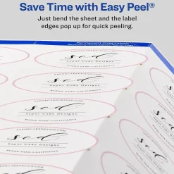 Labels|Avery Easy Peel Laser/Inkjet Oval Labels, 1 1/2