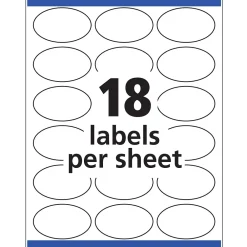 Labels|Avery Easy Peel Laser/Inkjet Oval Print to the Edge Labels, 1-1/2