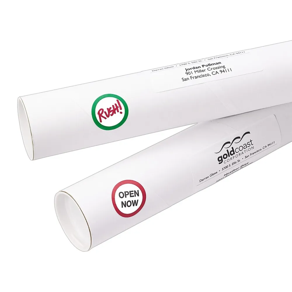 Labels|Avery Easy Peel Laser/Inkjet Color-Coding Labels, 4" x 6" Sheets, 1-1/4" Dia, Assorted Colors, 400 Labels/Pack (5407)