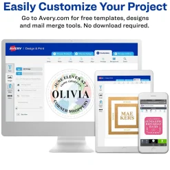 Labels|Avery Easy Peel Laser/Inkjet Color-Coding Labels, 4