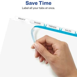 Dividers|Avery EcoFriendly Index Maker Dividers, 5 Tab, White, 5/Pack (AVE11580)