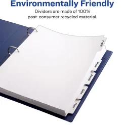 Dividers|Avery EcoFriendly Index Maker Dividers, 5 Tab, White, 5/Pack (AVE11580)