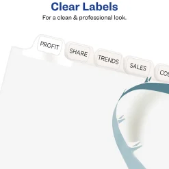 Dividers|Avery EcoFriendly Index Maker Print & Apply Label Paper Dividers, 12 Tab, White, 5/Pack (11582)