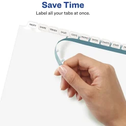 Dividers|Avery EcoFriendly Index Maker Print & Apply Label Paper Dividers, 12 Tab, White, 5/Pack (11582)