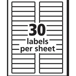 Labels|Avery EcoFriendly Laser/Inkjet File Folder Labels, 2/3" x 3-7/16", White, 750 Labels/Box (48266)