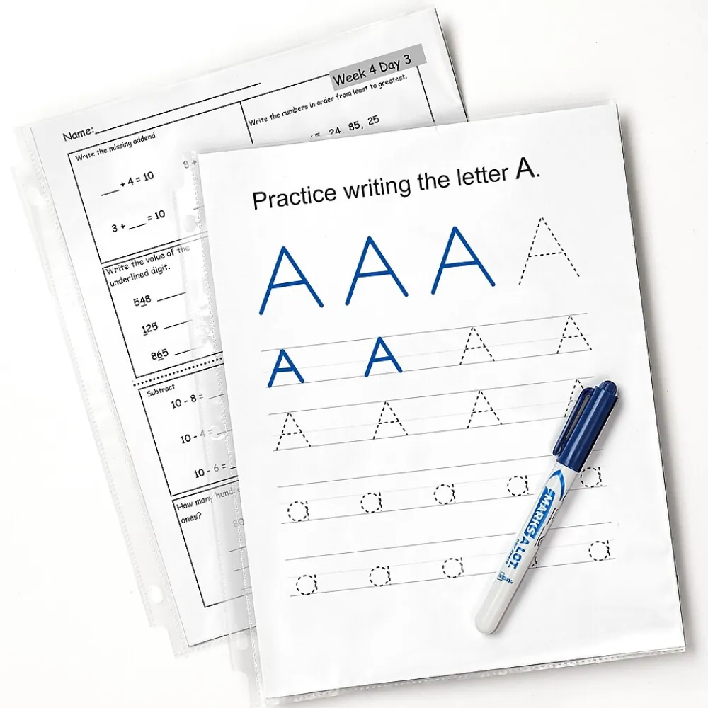 Sheet Protectors|Avery Economy Sheet Protectors, 8-1/2" x 11", Clear, Acid-Free, 100/Box (75091)