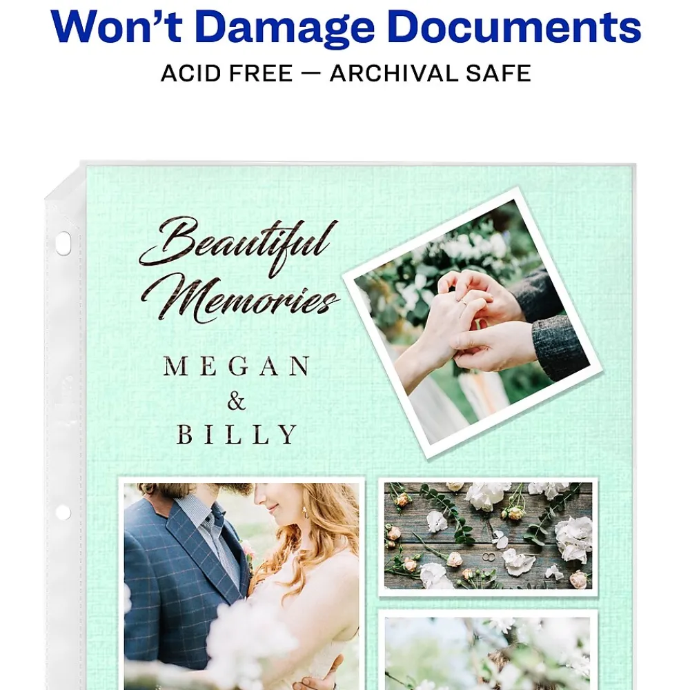 Sheet Protectors|Avery Economy Sheet Protectors, 8-1/2" x 11", Clear, Acid-Free, 100/Box (75091)