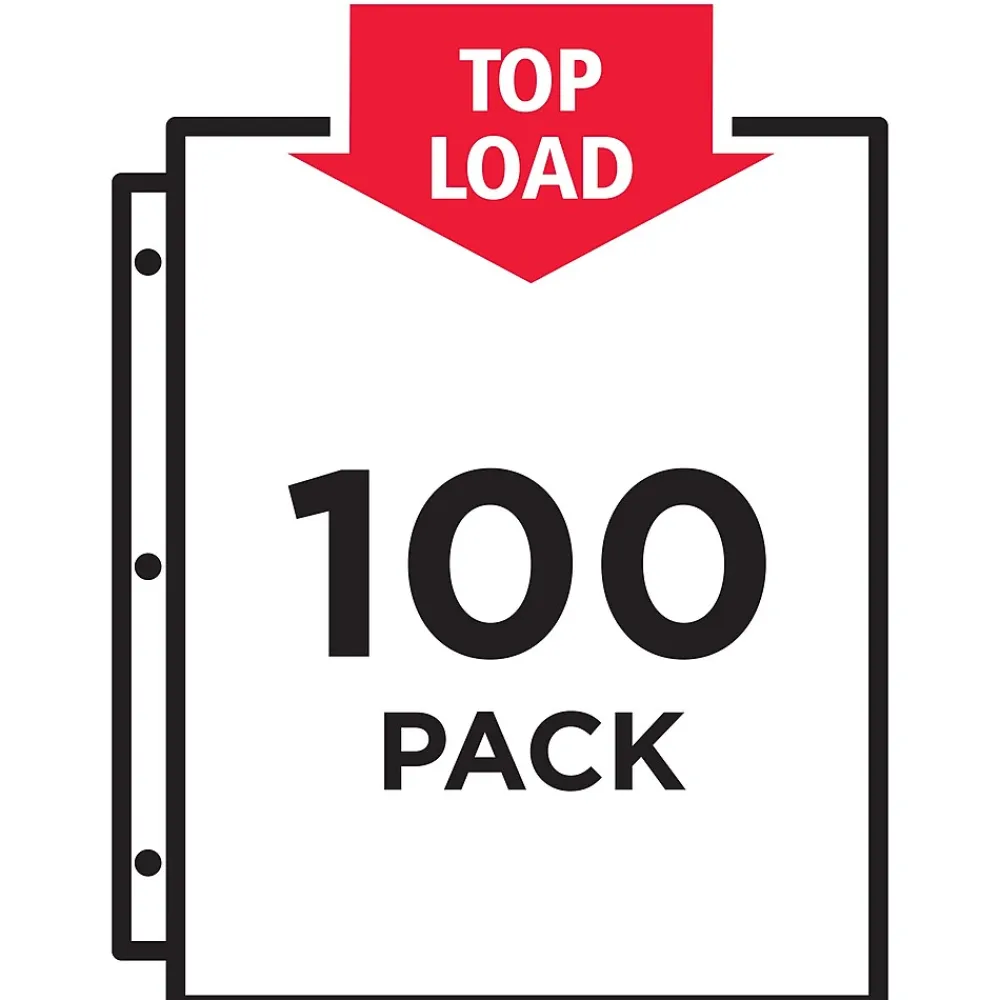 Sheet Protectors|Avery Economy Sheet Protectors, 8-1/2" x 11", Clear, Acid-Free, 100/Box (75091)