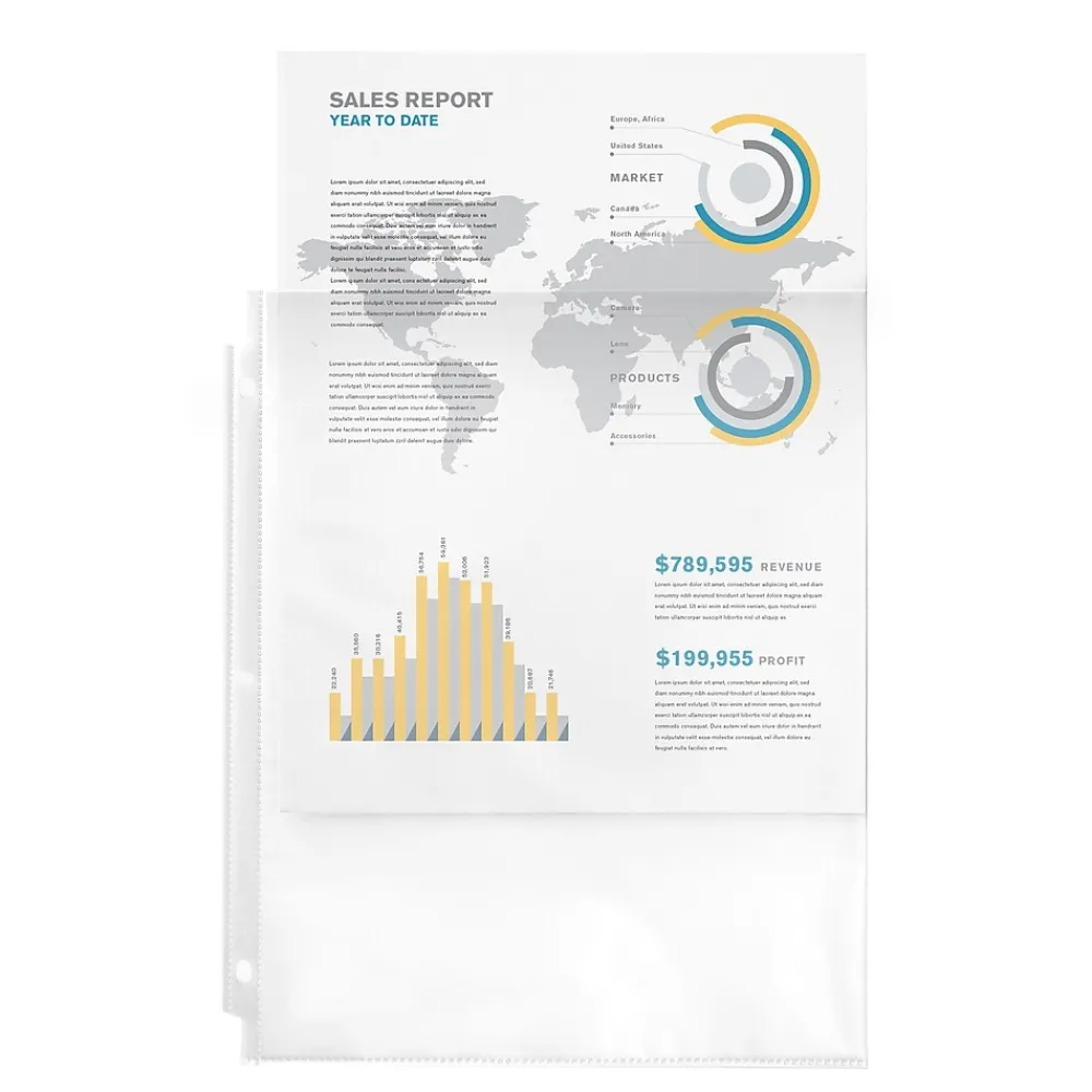 Sheet Protectors|Avery Economy Sheet Protectors, 8-1/2" x 11", Clear, Acid-Free, 100/Box (75091)