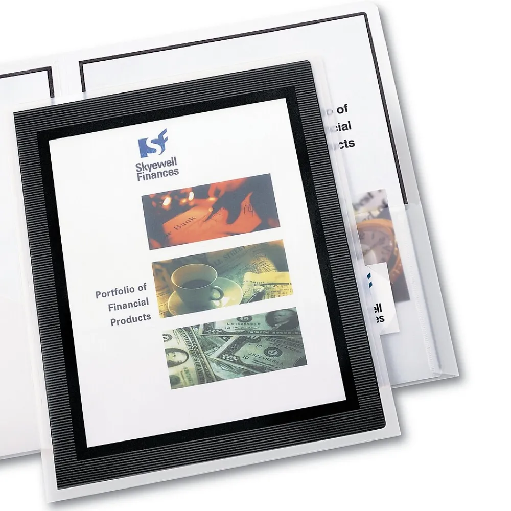 Pocket Folders|Avery Flexi-View 2-Pocket Presentation Folders, Black, 2/Pack (47847)