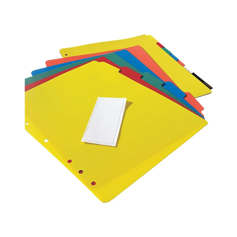 Dividers|Avery Heavy-Duty Plastic Dividers with White Tab Labels, 5 Tabs, Multicolor (23080)