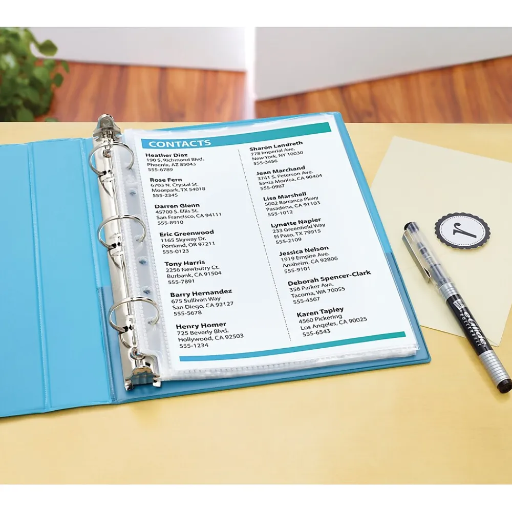 Sheet Protectors|Avery Heavyweight Sheet Protectors, 5.5" x 8.5", Diamond Clear, 15/Pack (77007)