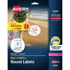 New Avery High Visibility Laser Shipping Labels, 2.5"Dia., White, 300/Pack (5294)