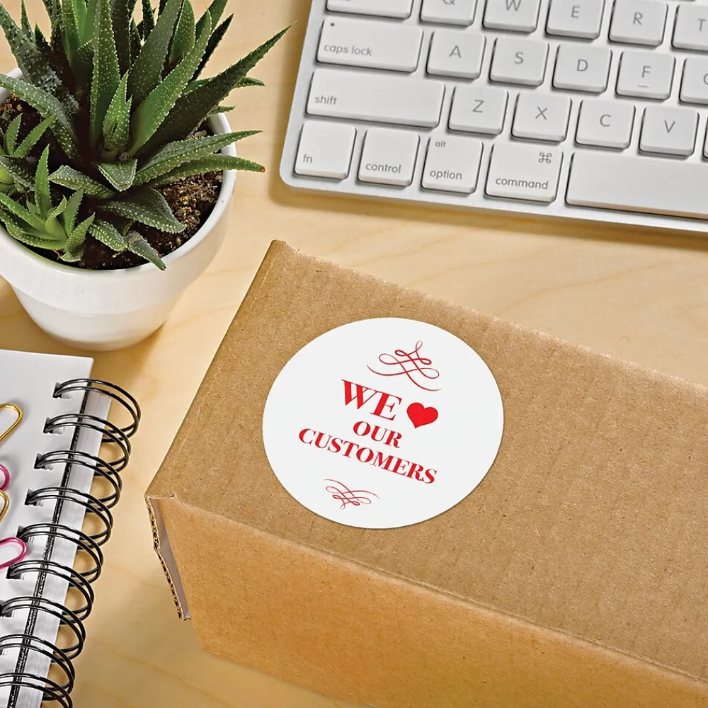 New Avery High Visibility Laser Shipping Labels, 2.5"Dia., White, 300/Pack (5294)