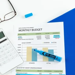 Highlighters|Avery Hi-Liter Desk Style Highlighters, Chisel Tip, Blue, Dozen (24016)